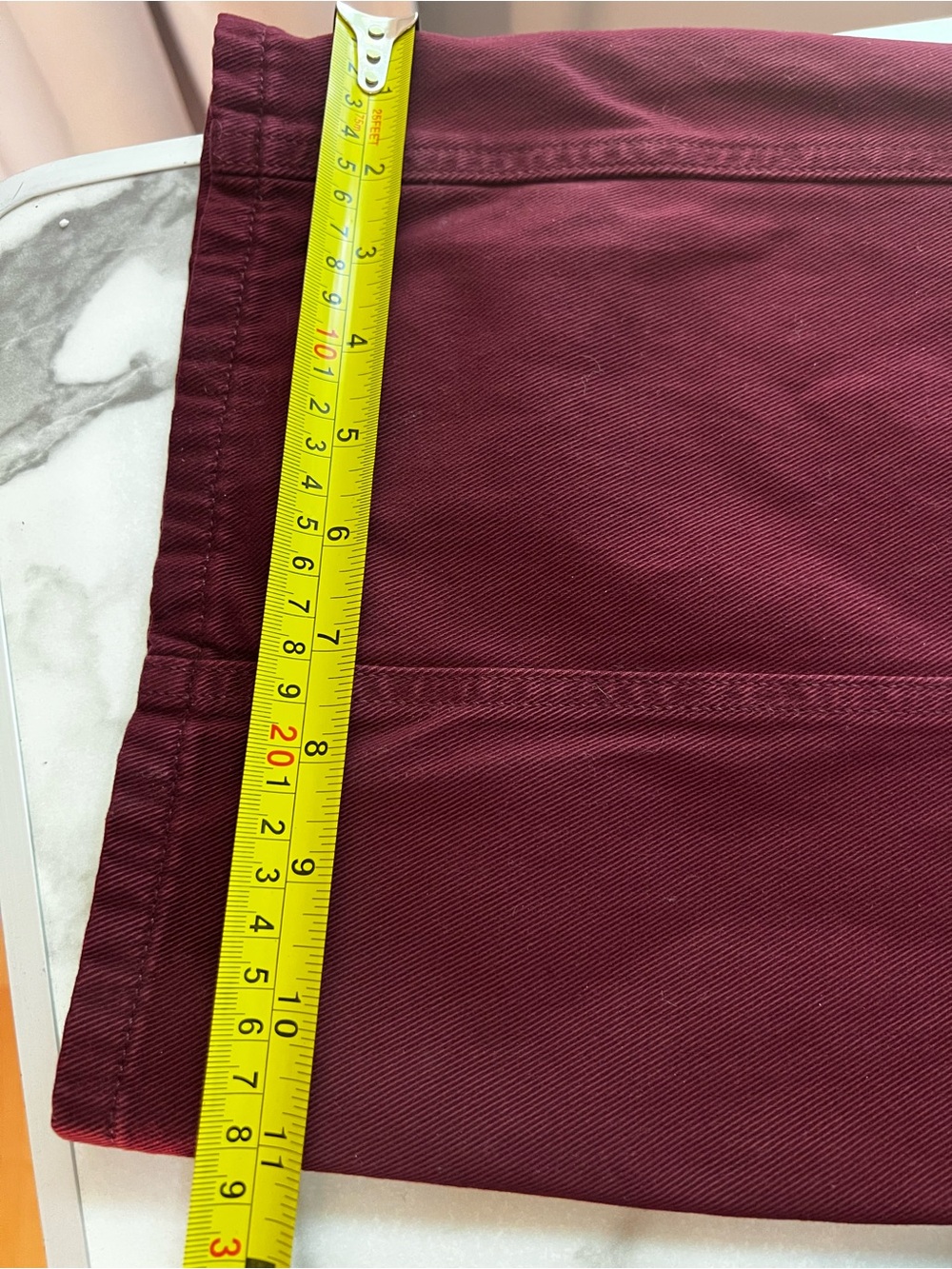 LOFT Burgundy Five-Pocket Seamed Wide-Leg Pants - Size 6 - Picture 9 of 10